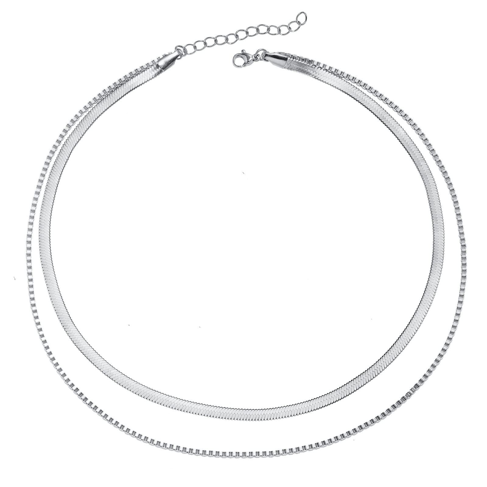 Collier acier inoxydable de qualité supérieure avec double chaîne 20 pouces