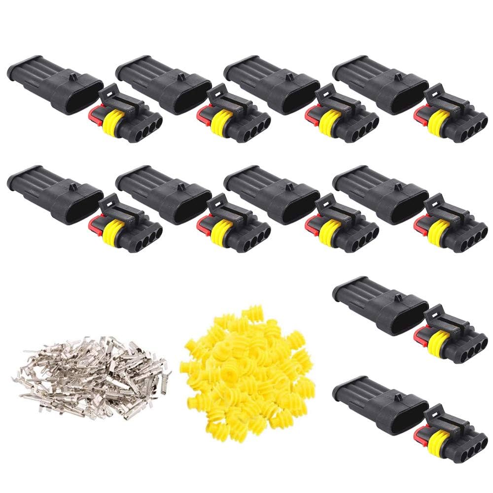 10 Connecteurs Étanches 2 Broches GTIWUNG - Prise Mâle/Femelle 2,5mm - Auto Moto Bateau