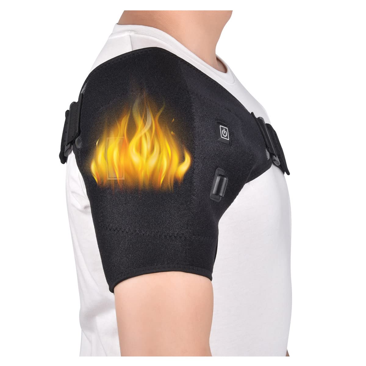 Soporte de Hombro, Termico Rehabilitacion Hombro con 3 Ajustes de Calor, Neopreno Hombrera Ajustable, Hombreras Deportivas para Dolor de Hombro, DislocacióN de Hombro O Alivio del Dolor