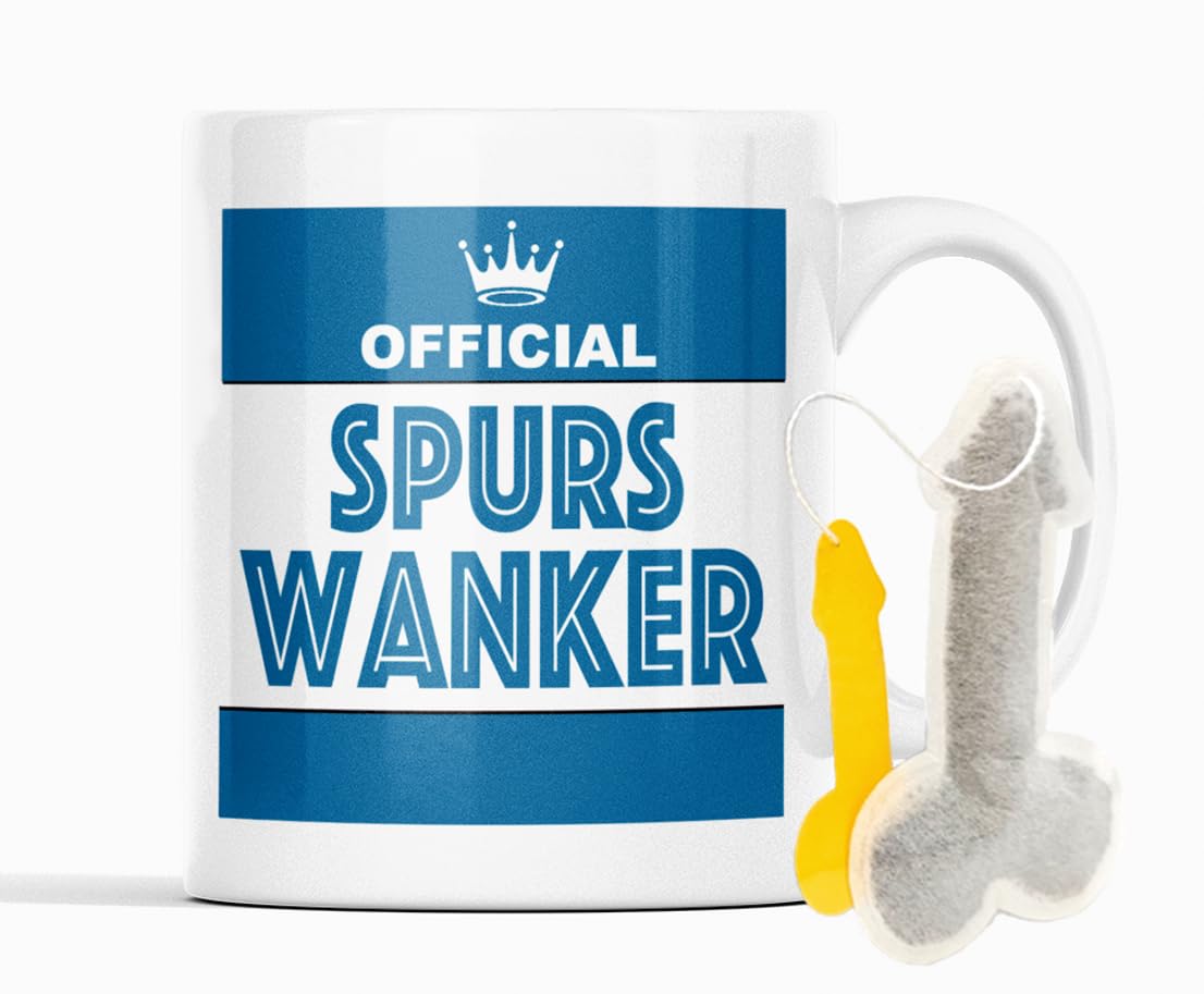 Football Rival Spurs Mug – SPURS banter Gift with Free Teabag - Tottenham Funny Office Mug 10oz white Coffee Cup Premier League Hotspur Secret Santa Birthday Dad Boss Uncle Cheeky Novelty Cup for Him