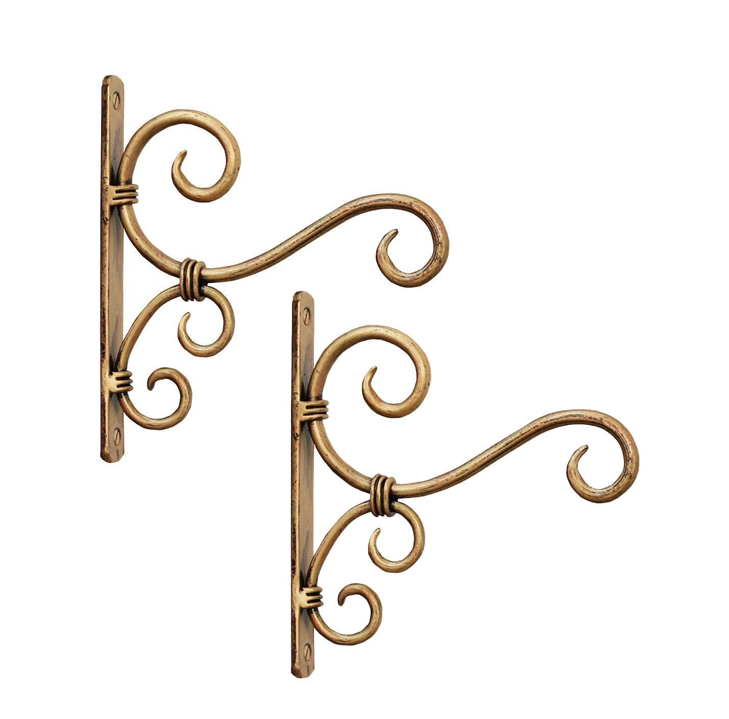 CLASSY ART SHOPPE Antique Metal Wall Bracket for Bird Feeders & Houses, Planters, Lanterns, Wind Chimes, Hanging Baskets, Ornaments, String Lights Hangers (Pack of 2)-image-25