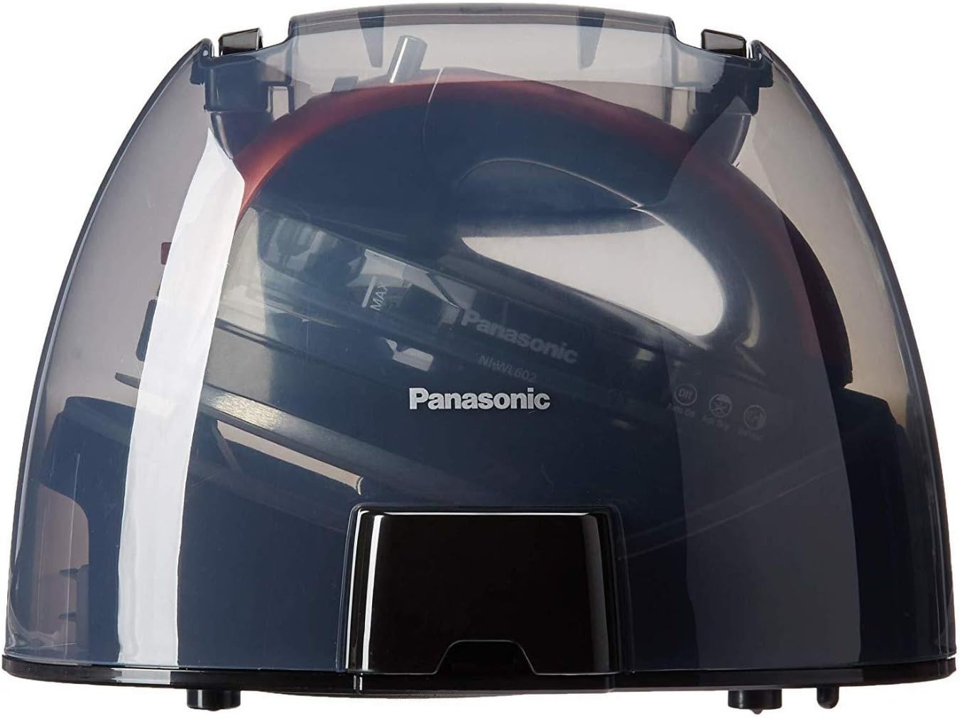 Panasonic Metallic Red 360 Freestyle Cordless Iron NI-WL602 - Portable Steamer for Clothes with Ceramic Charging Base, Vertical Steam Irons, Compact Heavy Duty Press Ironing Machine, 2400 Watts