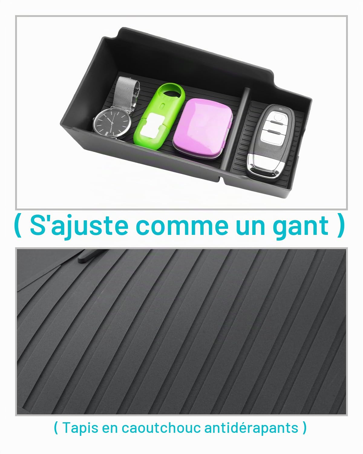 CDEFG Compatible avec BMW Série 1 F70 / Série 2 F74 2025 2026 Console centrale Boîte de rangement pour accoudoir de voiture Boîte de rangement pour console centrale de voiture Plateau Organiseur 1