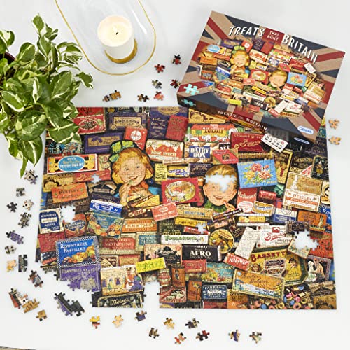 Gibsons Treats That Built Britain 1000 Piece Jigsaw Puzzle for Adults, Iconic British Confectionery Artwork by Robert Opie - Image 3