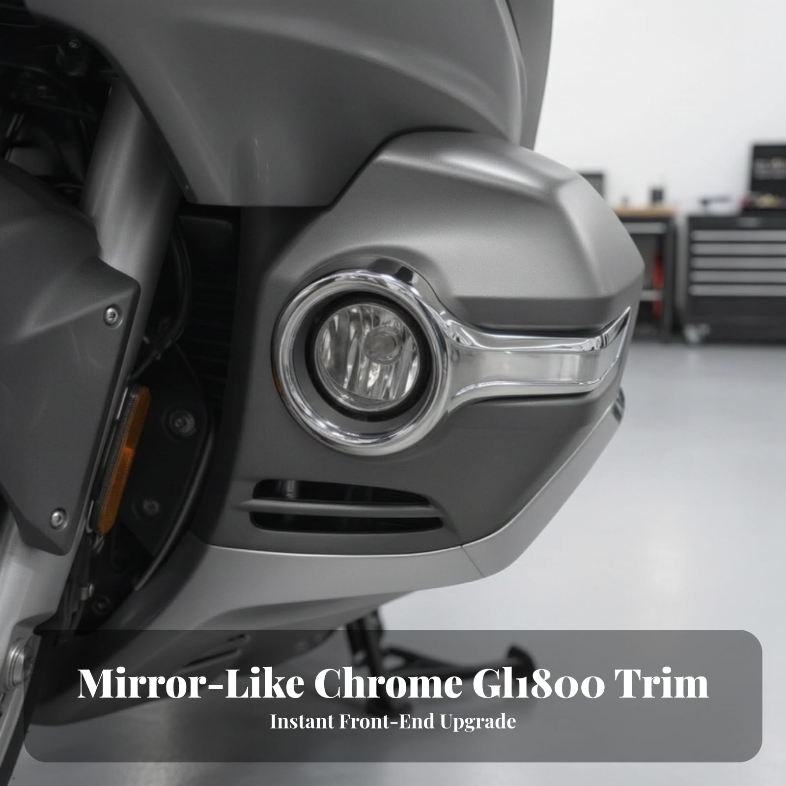 Harilla Silbern Zierblende für Nebelscheinwerfer | Reflektierende Oberfläche, Nebelscheinwerferabdeckung, Abdeckung für linke Seite, Styling-Upgrade, Motorradfahrer, Biker
