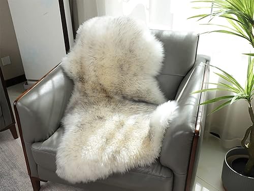 Vista 126 de HUAHOO Alfombra de oveja auténtica de alta calidad, piel de oveja australiana, esponjosa, de lujo, natural, de piel de cordero esponjosa