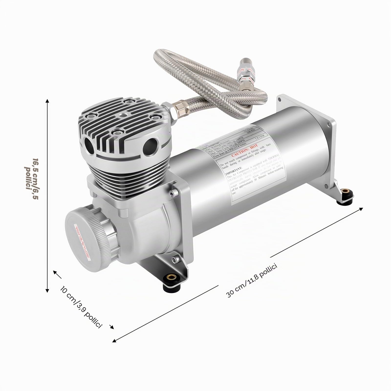 Kit compressore d'aria 200PSI 3/8 NPT, clacson per treno ad aria pesante, compressore di sospensione Air Ride da 12 V, compressore ad alte prestazioni per veicoli a motore, sistema di