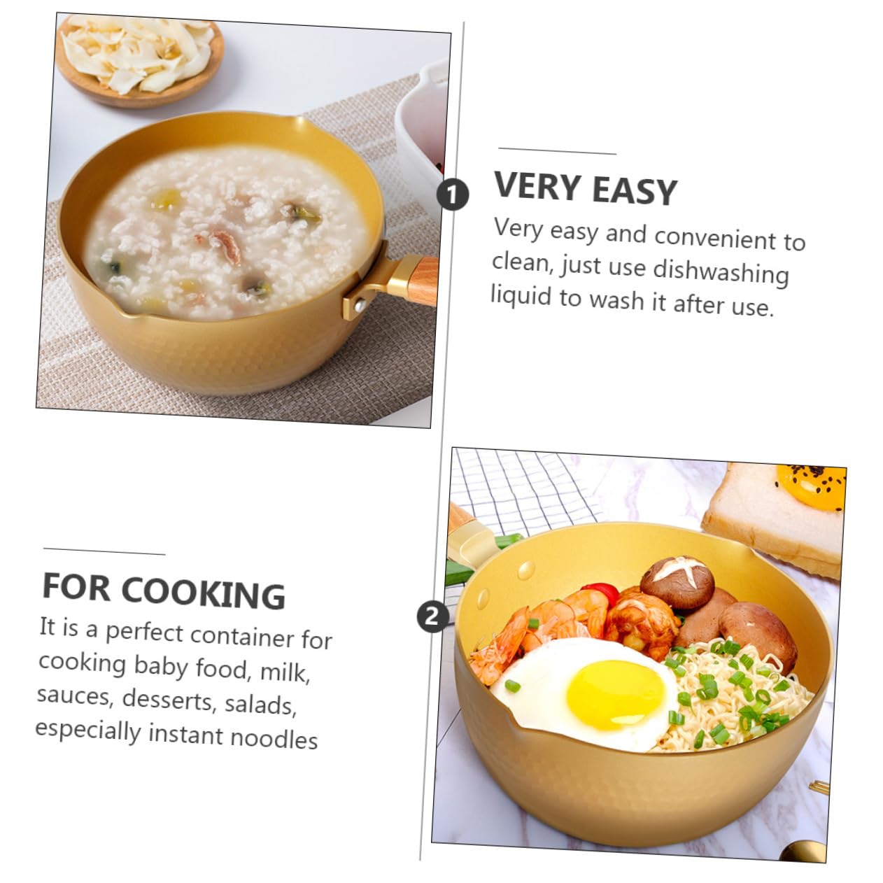 Cooking Pot Pot à Lait Sans Couvercle Poêle à Sauce Pratique Pour Cuisine Et Nourriture Design Élégant
