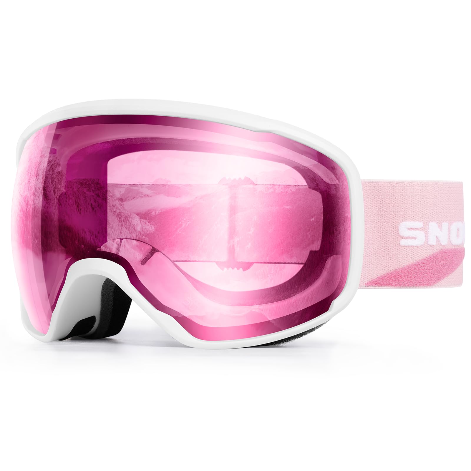 SNOWER Lunettes de ski sphériques OTG anti-buée HD avec protection UV400 pour hommes, femmes et jeunes
