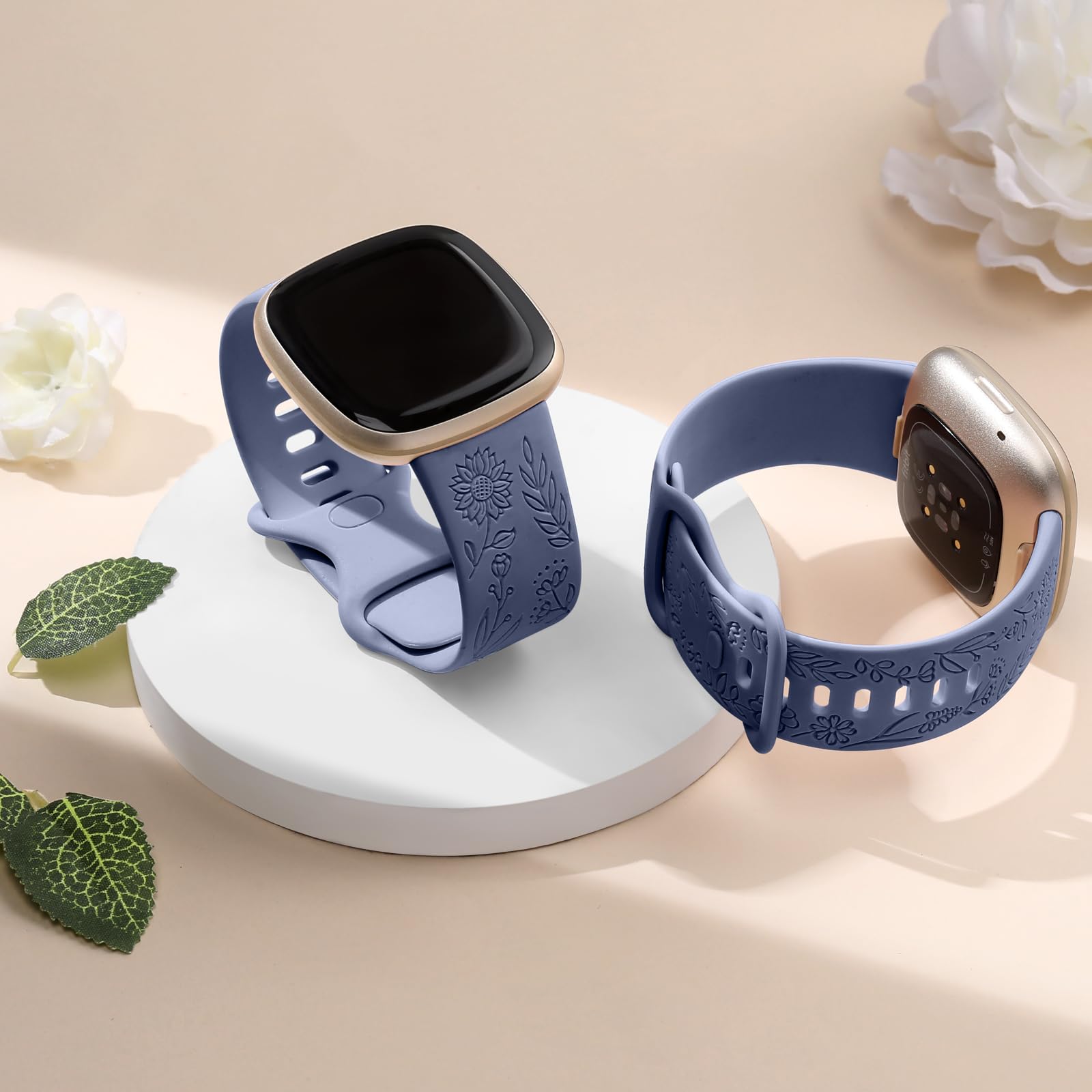 Oielai Cinturini Girasole Compatibile con Fitbit Versa 3/Fitbit Versa 4/Fitbit Sense/Fitbit Sense 2 Cinturini Donne, Cinturino in silicone morbido per Versa 3/Versa 4/Sense 2/Sense