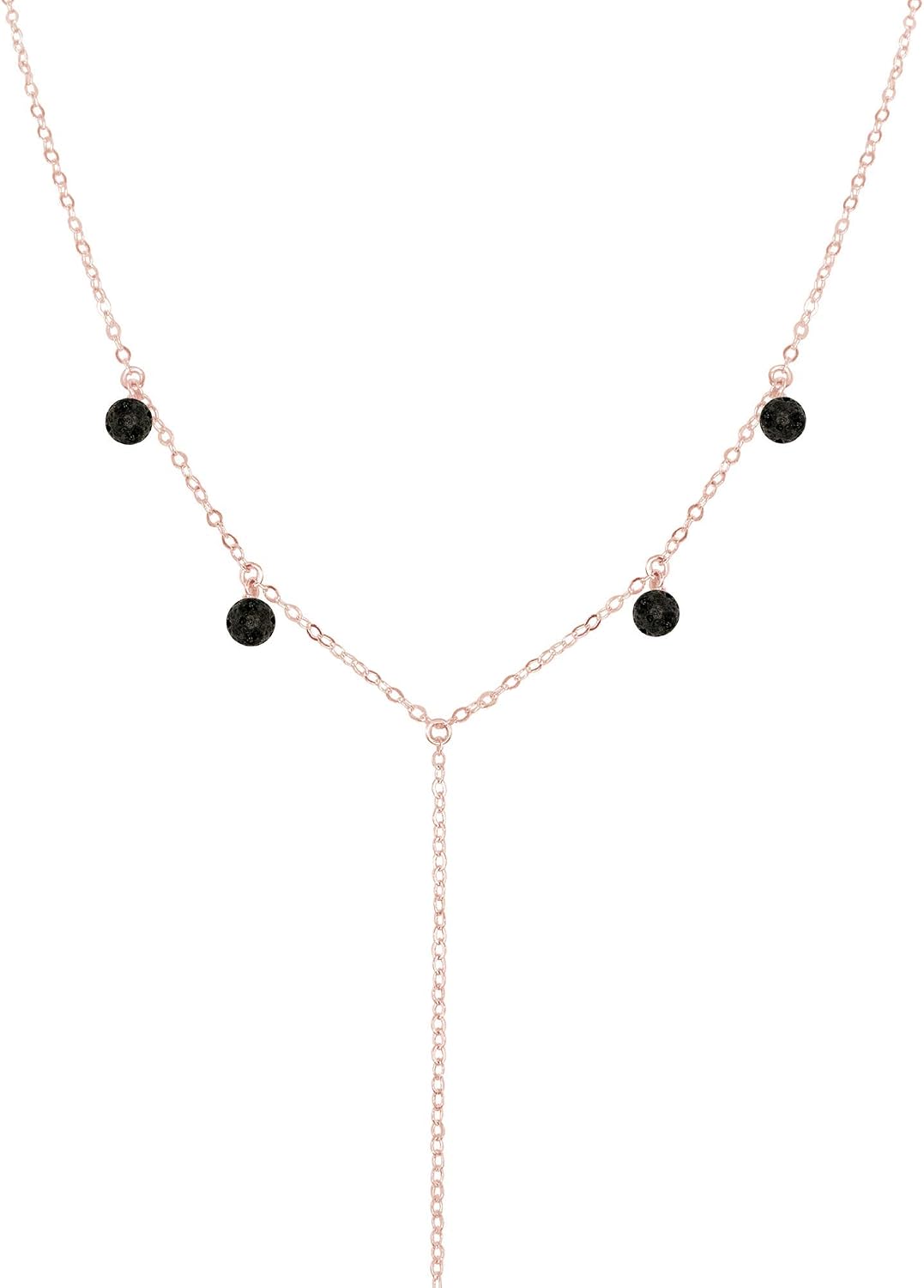 Luna Tide Lava Boho Y Necklace in 14k Rose Gold Fill