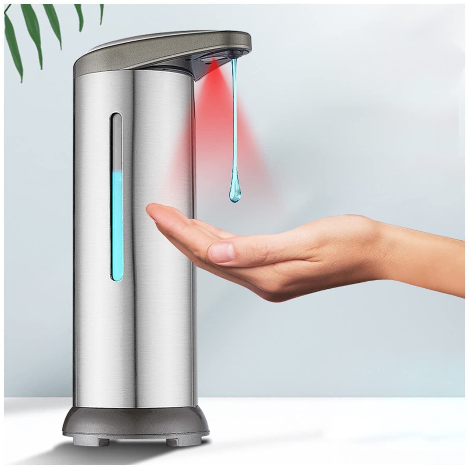 Dispenser Sapone Automatico, Dispenser Sapone Bagno 280ml Ricaricabile, Dispenser Sapone Cucina Non Touch, Dispenser Detersivo Lavatrice con Sensore IPX4 Impermeabile