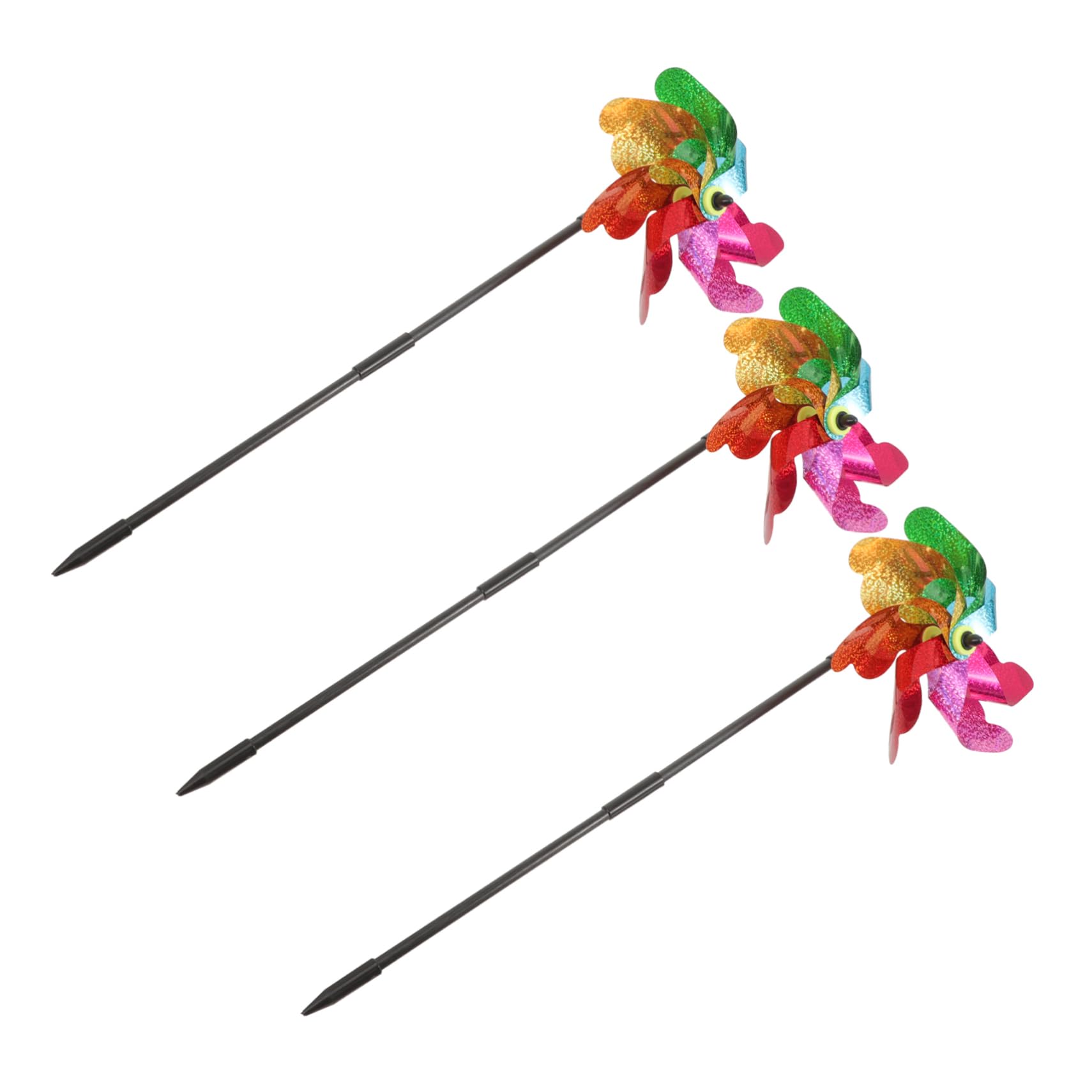 Milisten 3Pcs Garden Windmill Outdoor Pinwheels for Unique Windmill Decor Plastic Windmill Playthings for Garden and Lawn Decorative Windmill Spinners