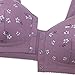 Daisy Bras for Older Women No Underwire Front Closure Comfort Senior Wireless Snap Closing Bra Purple 38C
