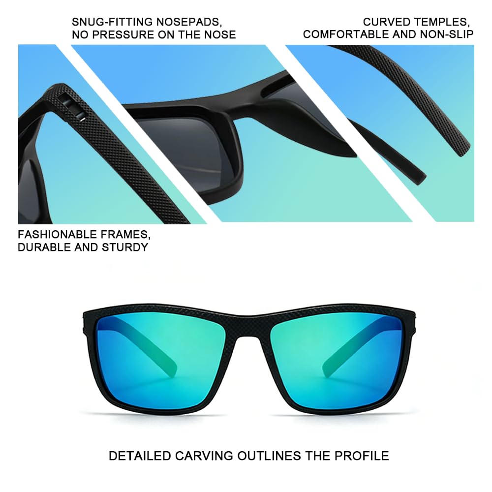 Professionelle Golf-Sonnenbrille mit polarisierten Gläsern UV400, leichte Sonnenbrille mit UV-Schutz für Golfer, Golf-Sonnenbrille für Männer und Frauen, Golfzubehör