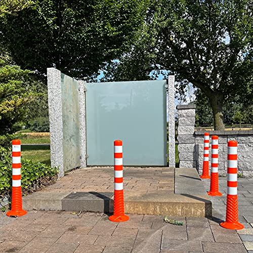 Absperrpfosten UvV-Flex Ecoline 75 cm orange mit Reflexstreifen