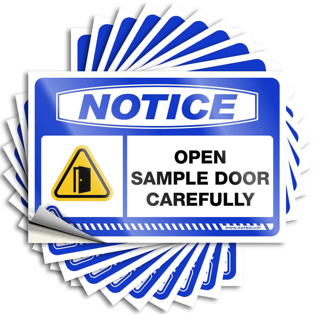 Decal Bumper Coffee Notice Open Sample Door Carefully for Coffee - Beer Decor Easy Peel Removable(8X12CM)