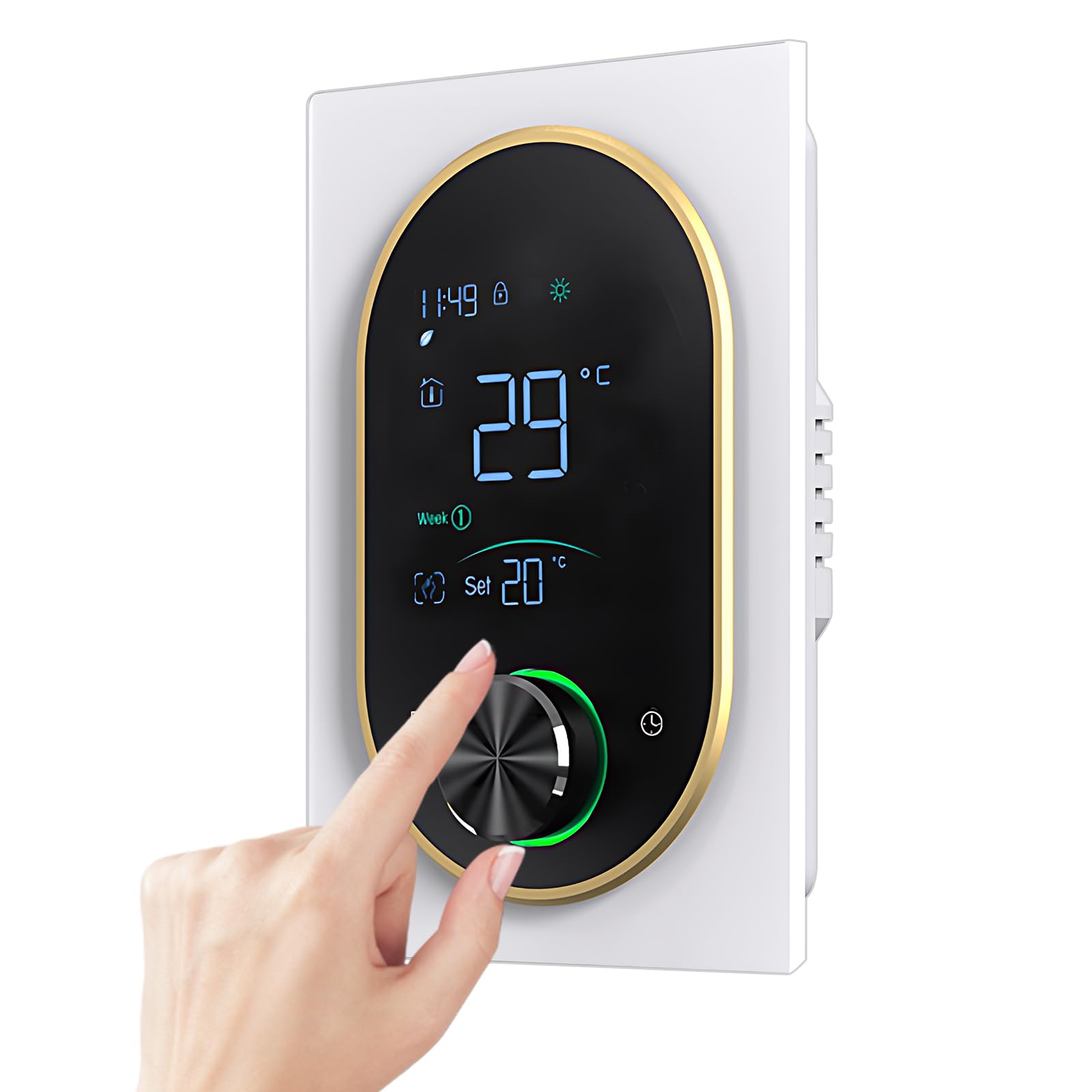 Irishom Smart Thermostat for Home Water, Electric Heating, Water, Gas Boiler, AC Thermostat with VA Digital Touch Screen and Adjustable Button