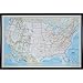 Craig Frames Wayfarer, Classic United States Push Pin Travel Map, Gallery Black frame and Pins, 24 by 36-Inch