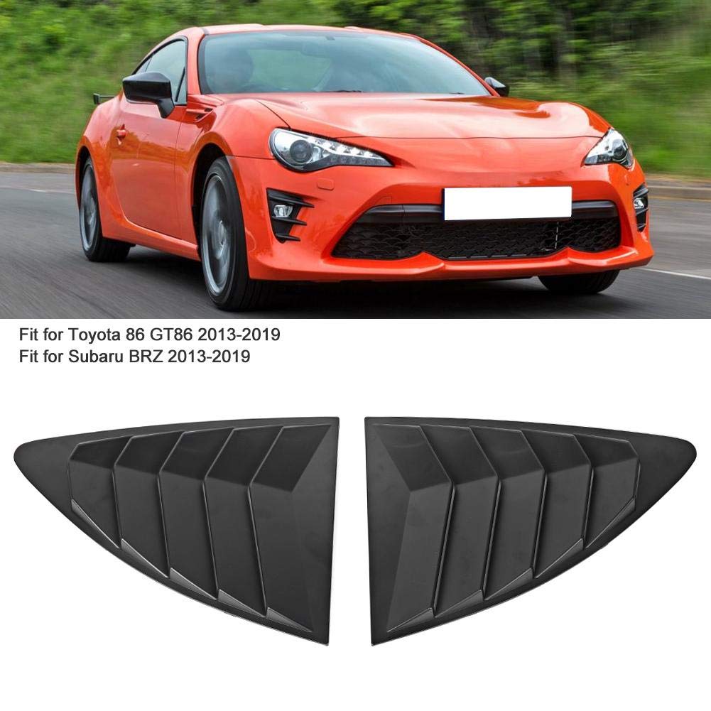 KIMISS Persiennes de fenêtre latérale, 2pcs Persiennes de Lunette arrière en ABS Panneau de Spoiler pour 86 GT86 2013-2019 (Noir Mat)