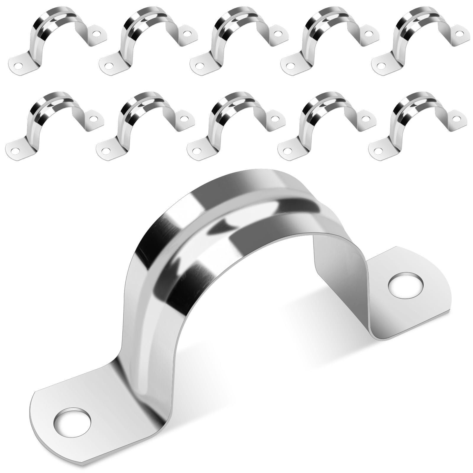 20 Pezzi Fascette per Tubi in Acciaio Inossidabile 25mm, Morsetti a U per Installazione Sicura(10pcs,80mm)
