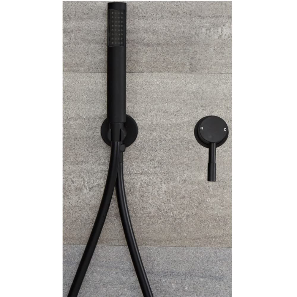 Milano Black Nero Manual Mixer Valve Hand Shower Handset