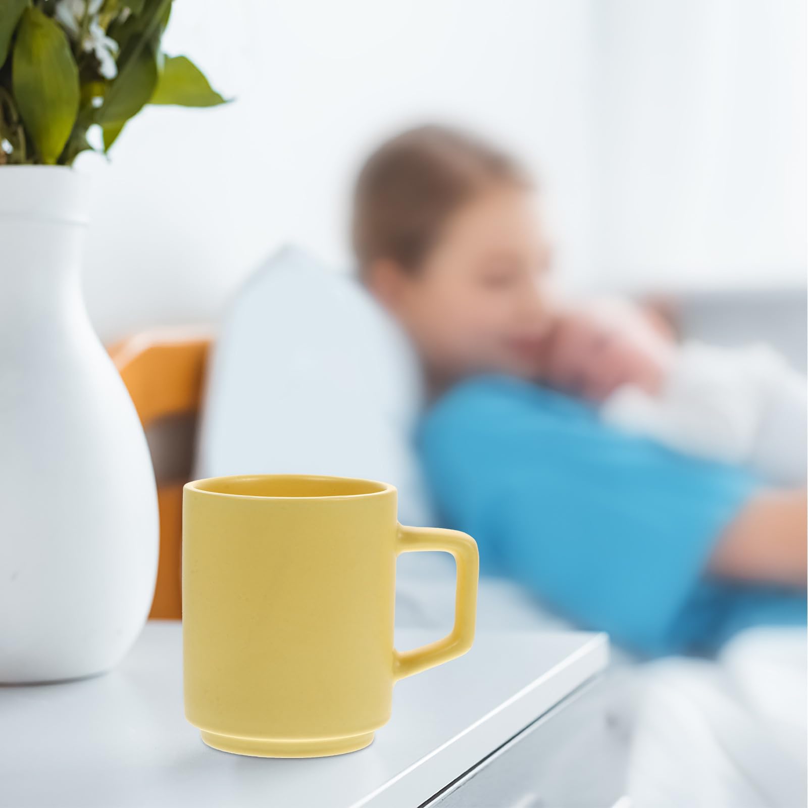 KALLORY Set da 5 Tazze in Ceramica Manico, Assorbimento Acqua Ridotto e Design Creativo, Perfette per Caffè, Tè e Bevande Quotidiane