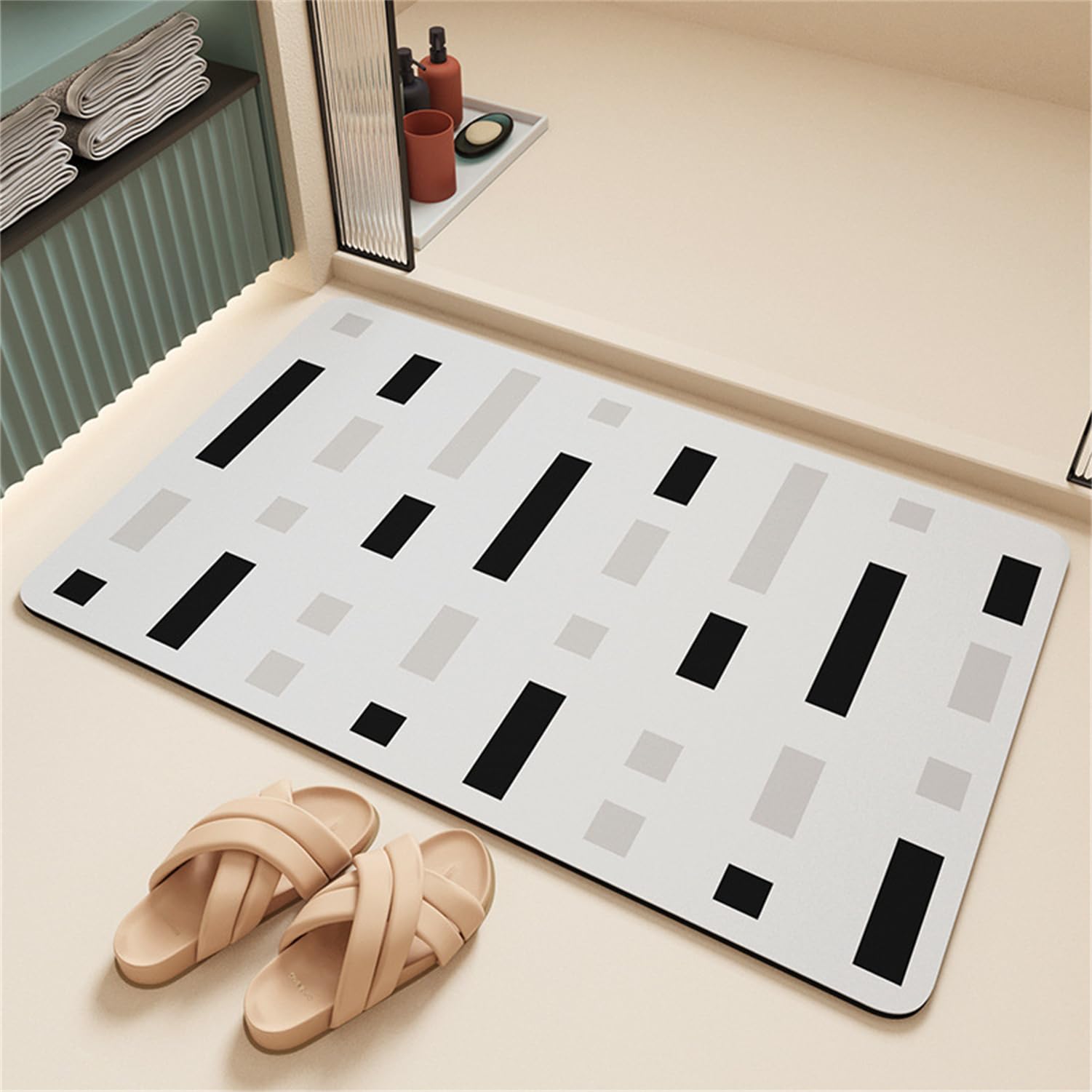 Tappeto Bagno Assorbente Cucina, 120x180cm Tappeti Bagno Antiscivolo, Tappeto Ingresso Interno, Tappeto Lavabile Morbido Tappetino Bagno Morbido ad Asciugatura Rapida, Perfect Life Tappeto White