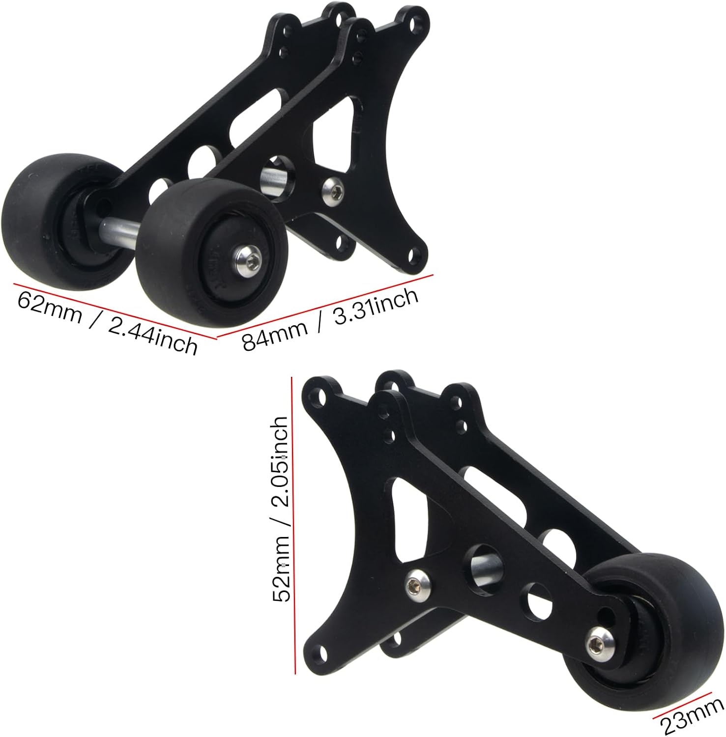 Aluminum Wheelie Bar Tail Head-Up Wheel for Tamiya ORV Monster Beetle/Blackfoot/Mud Blaster/The Frog Crawler Car Upgrade Parts