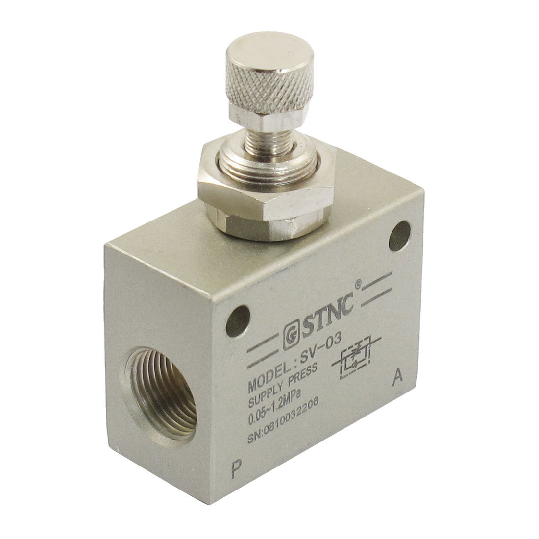 Vanne à gaz pneumatique contrôle de flux métallique 3/8 mécanique