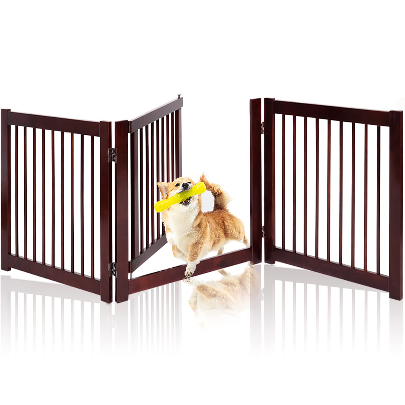 HAPPAWS Extra Wide Walk Through Pet Gate With Door, 3/4Panel 24/30