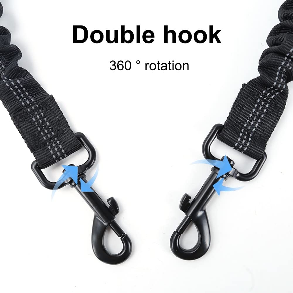 DONGKER Guinzaglio Doppio Cani,Accoppiatore Guinzagli Elastico Riflettente per Cane Girevole a 360 ° per 2 Cani Correre Camminare Fare Jogging