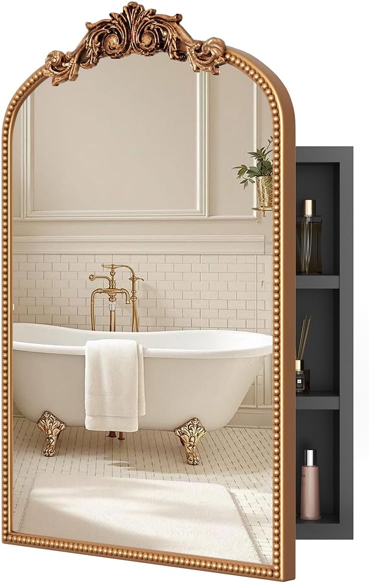 Botiquín vintage para baño 24x35 con espejo y almacenamiento miniatura 1