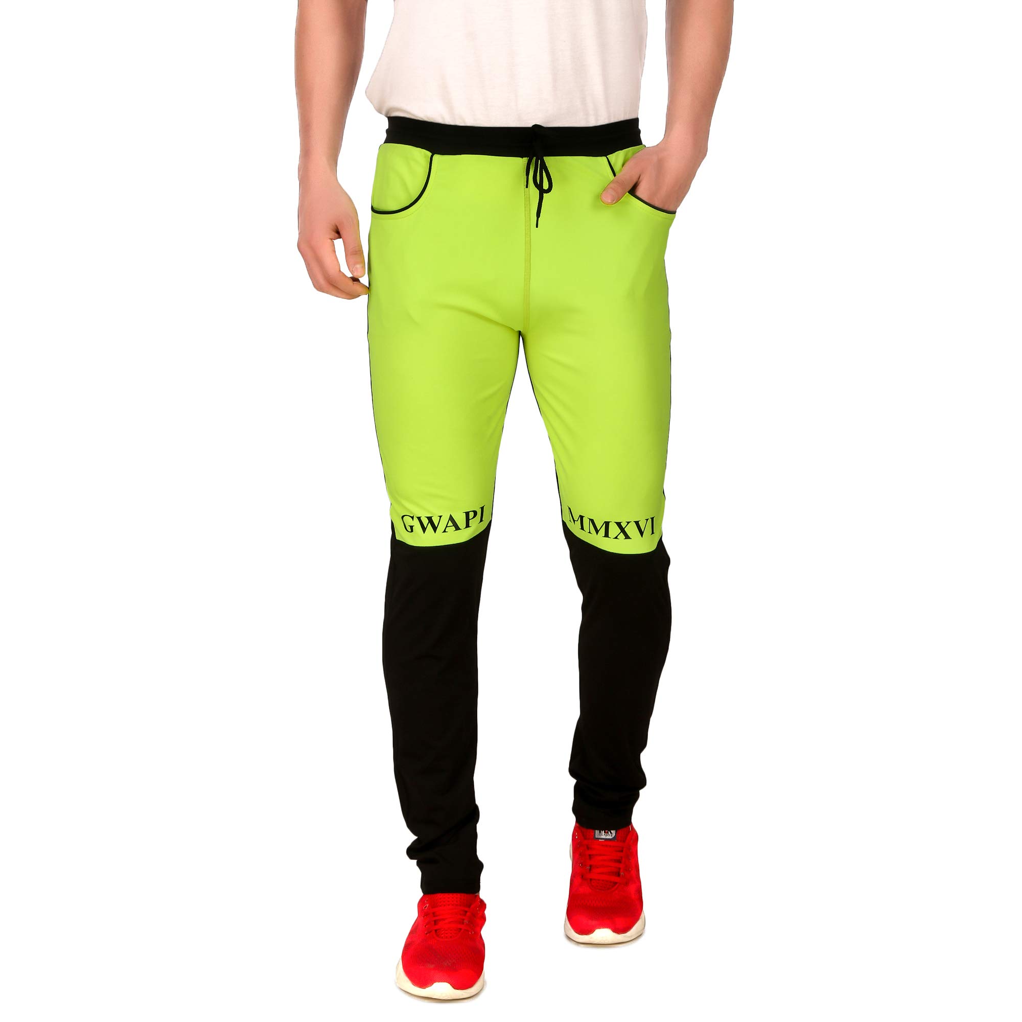 Plus 91 Collection Relaxed and Regular Fit Cotton Mens Gym Jogger Pants, Men's Casual Slim Fit Workout Bodybuilding Pants with Ideal for Running, Jogging, Training and More Green