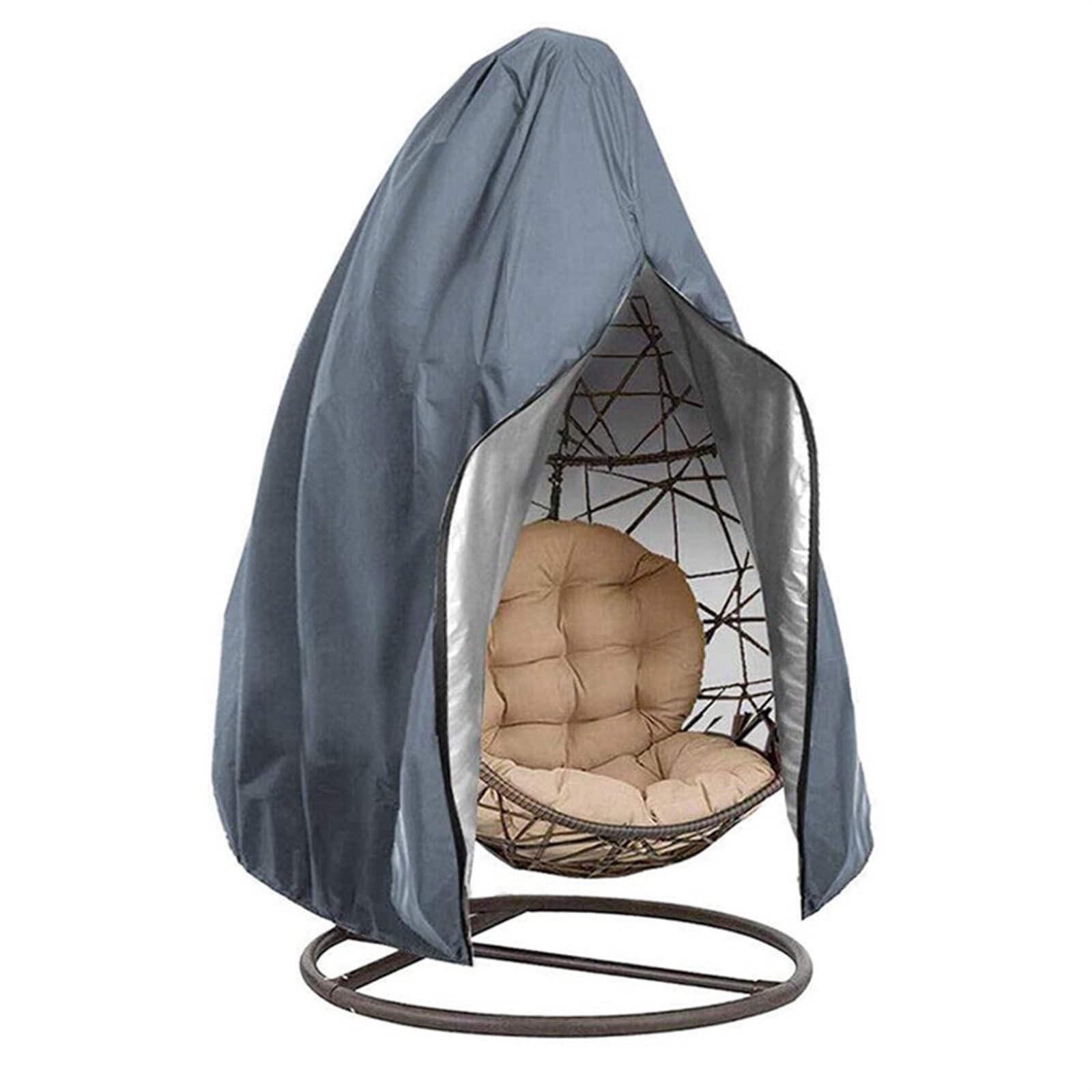 Housse pour Fauteuil « Egg » de Jardin, Housse de Chaise Egg Suspendue Soleil avec Fermeture éclair Noir, Gris 190x115cm