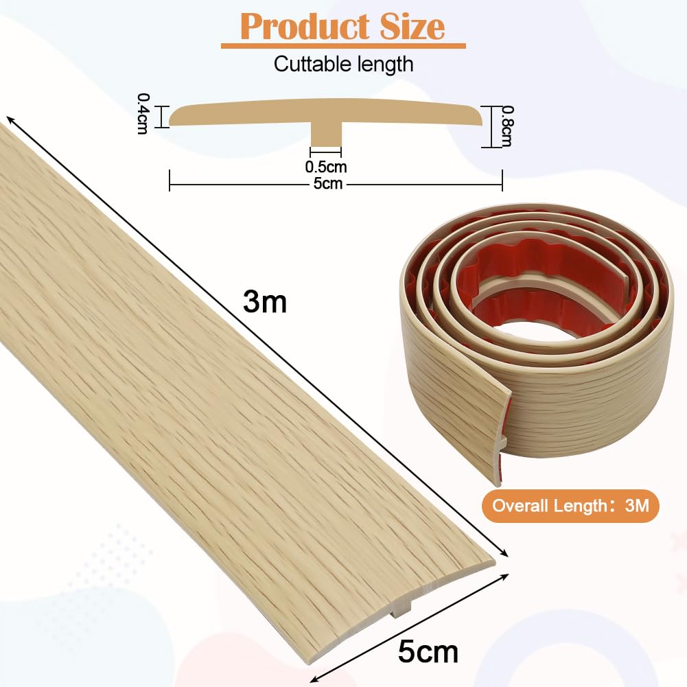 Listwa przejściowa profil T (klon, 3 m x 5 cm)