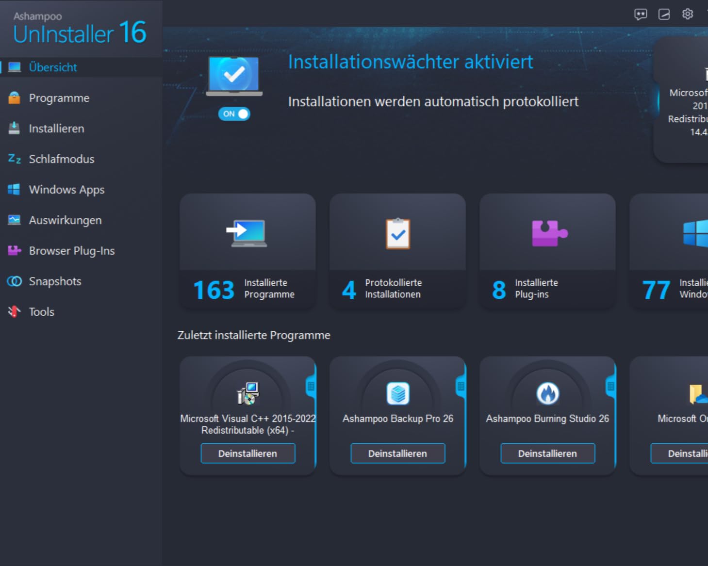 Ashampoo UnInstaller 16 – Programme vollständig entfernen & System reinigen | 1 Gerät | 1 Benutzer | PC Aktivierungscode per Product Key Card