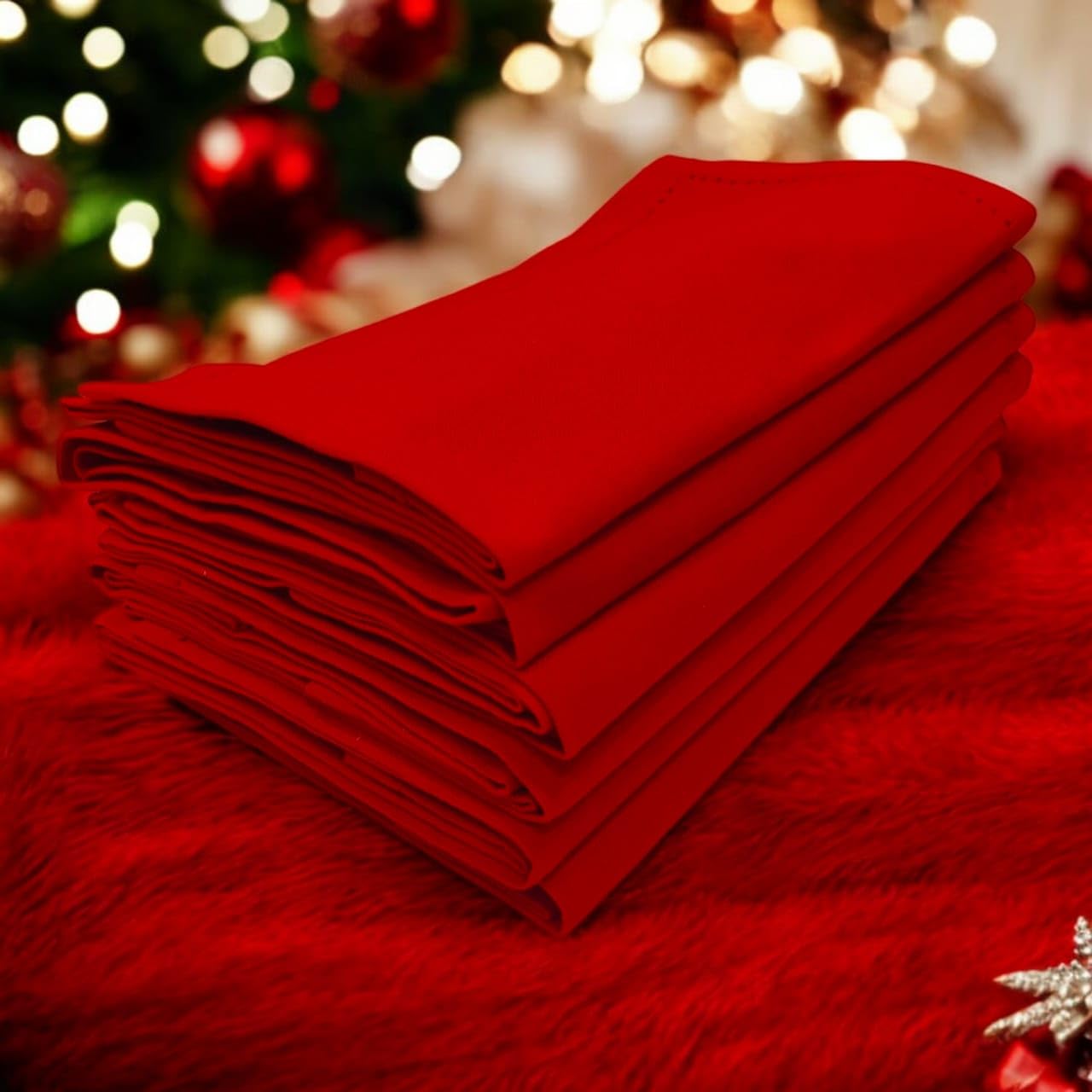 Penguin Home Hemstitched Pure Cotton Washable and Reusable Oversized Kitchen Cloth Napkins 6 Pack - Image 3