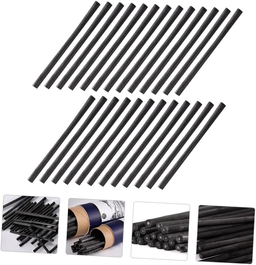 25pcs Willow Charcoal Sticks Drawing Bars Sketching Painting Tools for Artists and Students 7-9mm Sketch Pencils for Drawing and Shading