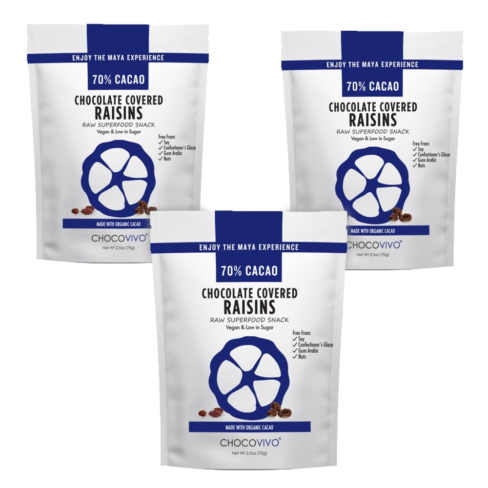 Amazon.com : ChocoVivo Dark Chocolate Covered Raisins 70% Cacao