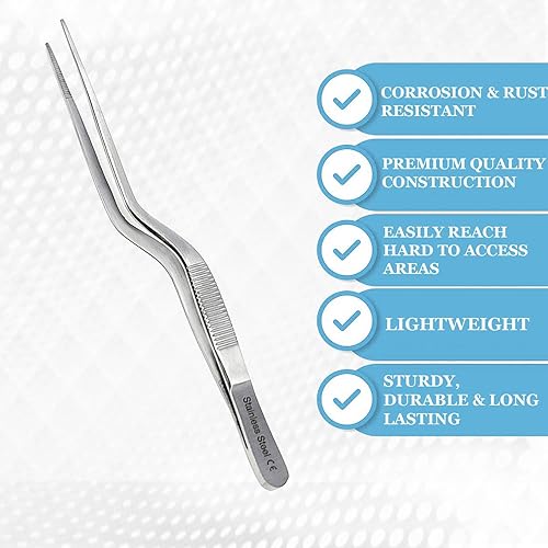 Miniatura 5 de A2Z Pinzas de laboratorio de bayoneta de precisión microquirúrgica de 6 pulgadas con puntas dentadas finas, pinzas de pulgar multiponen de acero