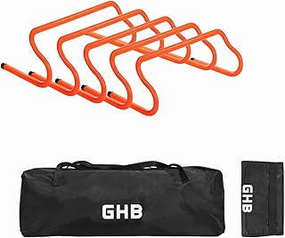 GHB Agility Hurdles 5/10 Pack Speed Agility Training Hurdles, Detachable Sturdy Hurdles Training Equipment Set with Carry Bag for Kids,Athletes,Soccer,Basketball