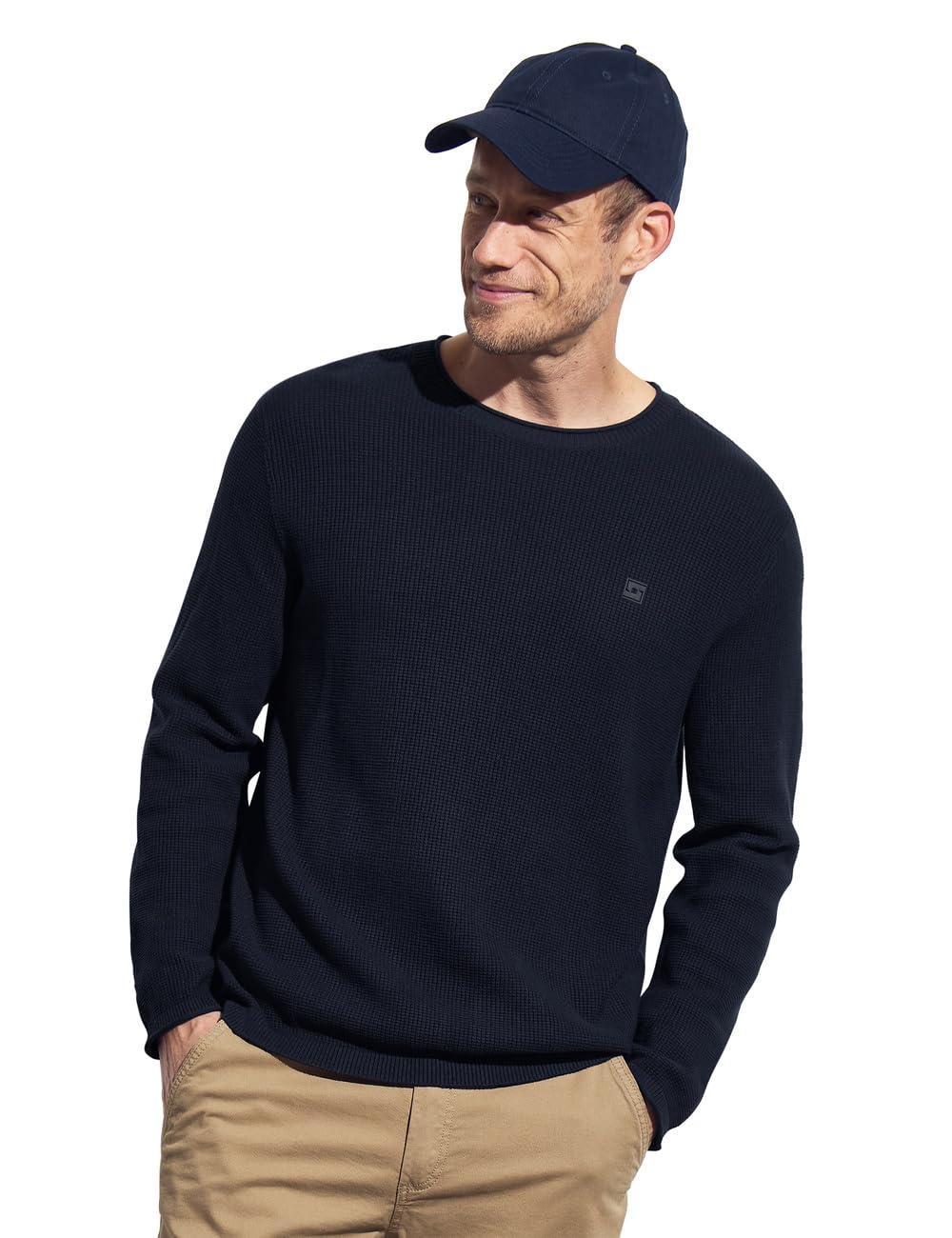 Street One MEN Herren Rundhals Strukturpullover