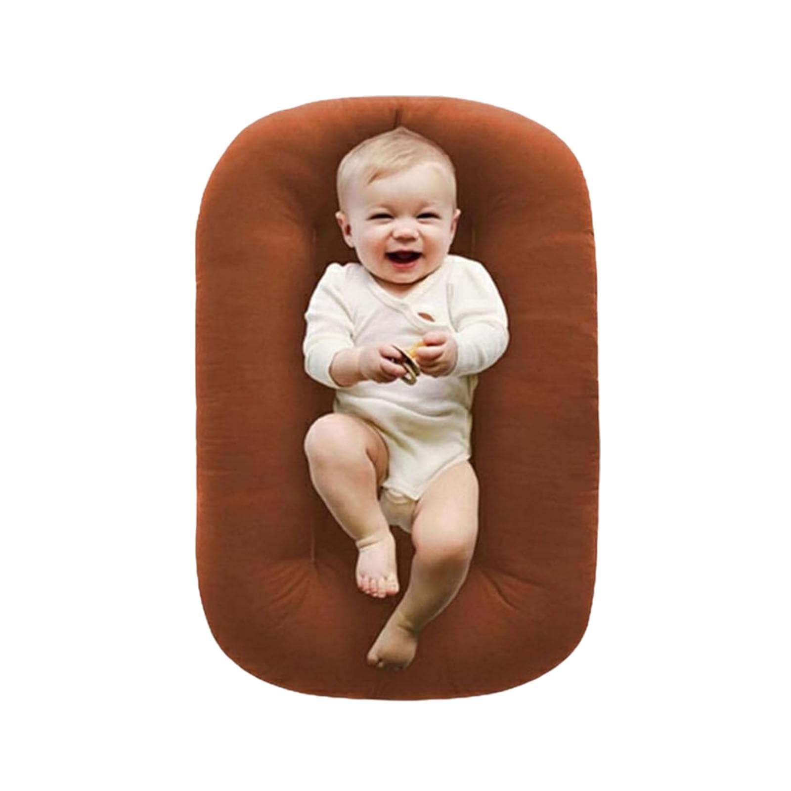Baby Lounger Pillow, Newborn Baby Lounger, Lounger for Baby, Soft Breathable Lounger for Boys&Girls (Caramel)