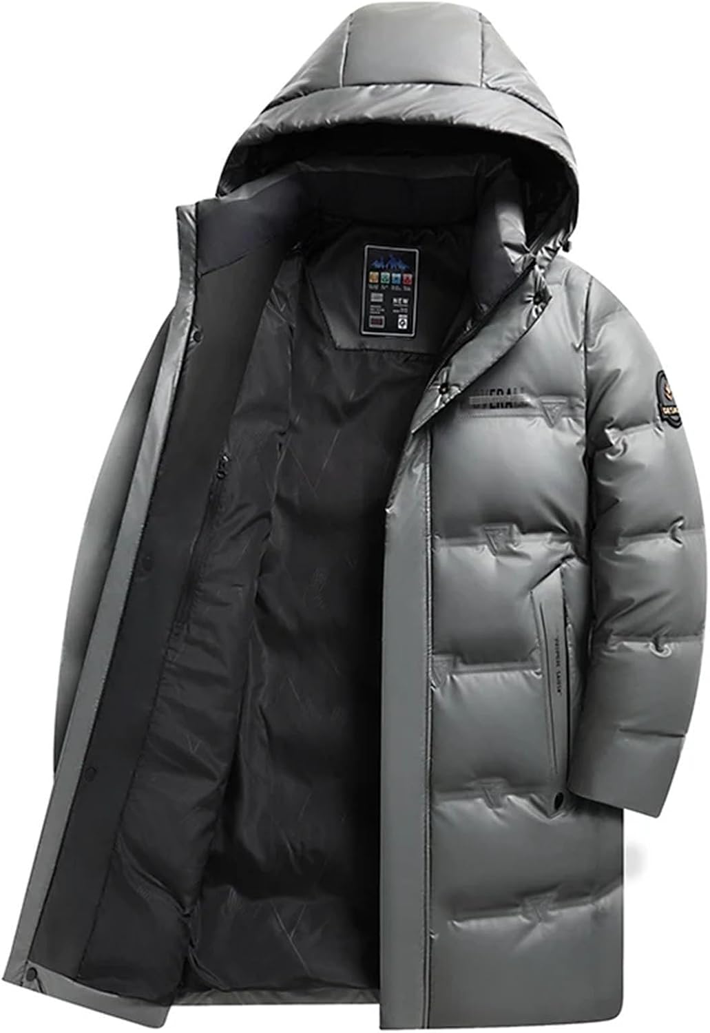 Casual Men's Warm Hooded White Duck Down Jackets Winter Windproof Puffer Coats Outwear Loose Thick Down Coats