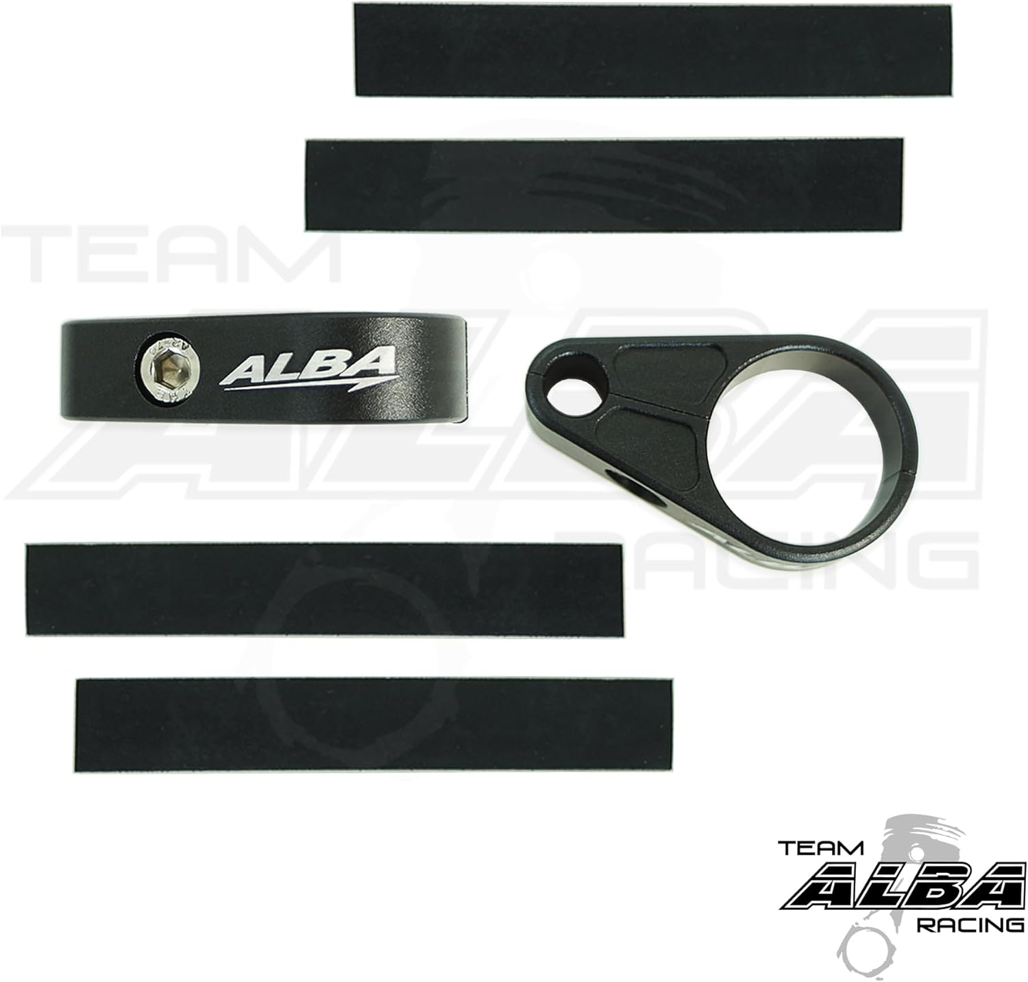 ATV Billet Brake Line Clamps for Aftermarket Brakelines Black by Alba Racing (Pair-Set of 2) Compatible with Yamaha YFZ 450, YFZ 450R, Raptor 700, 660, 250, 125, Banshee 350