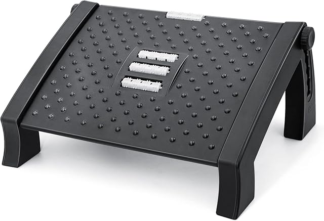 Newthinking Adjustable Foot Rest, Ergonomic Foot Rest Under Desk with Massage Function for Improved Posture, Siatica and Orthopedic Relief