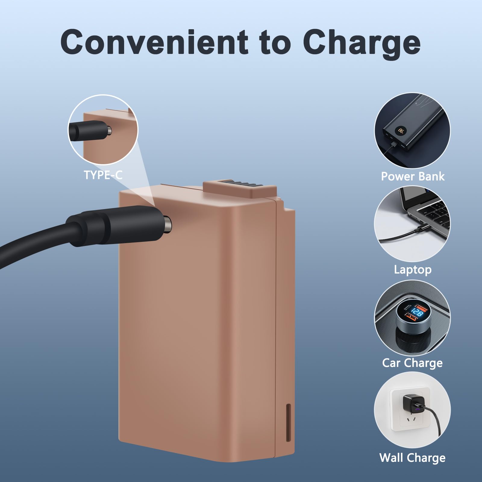 Batería EN-EL25 para Nikon Z30 / Z50 / Zfc / Z50 II, USB-C Batería de cámara de Carga rápida de 1,75 Horas para Nikon Z30, Z50, Zfc