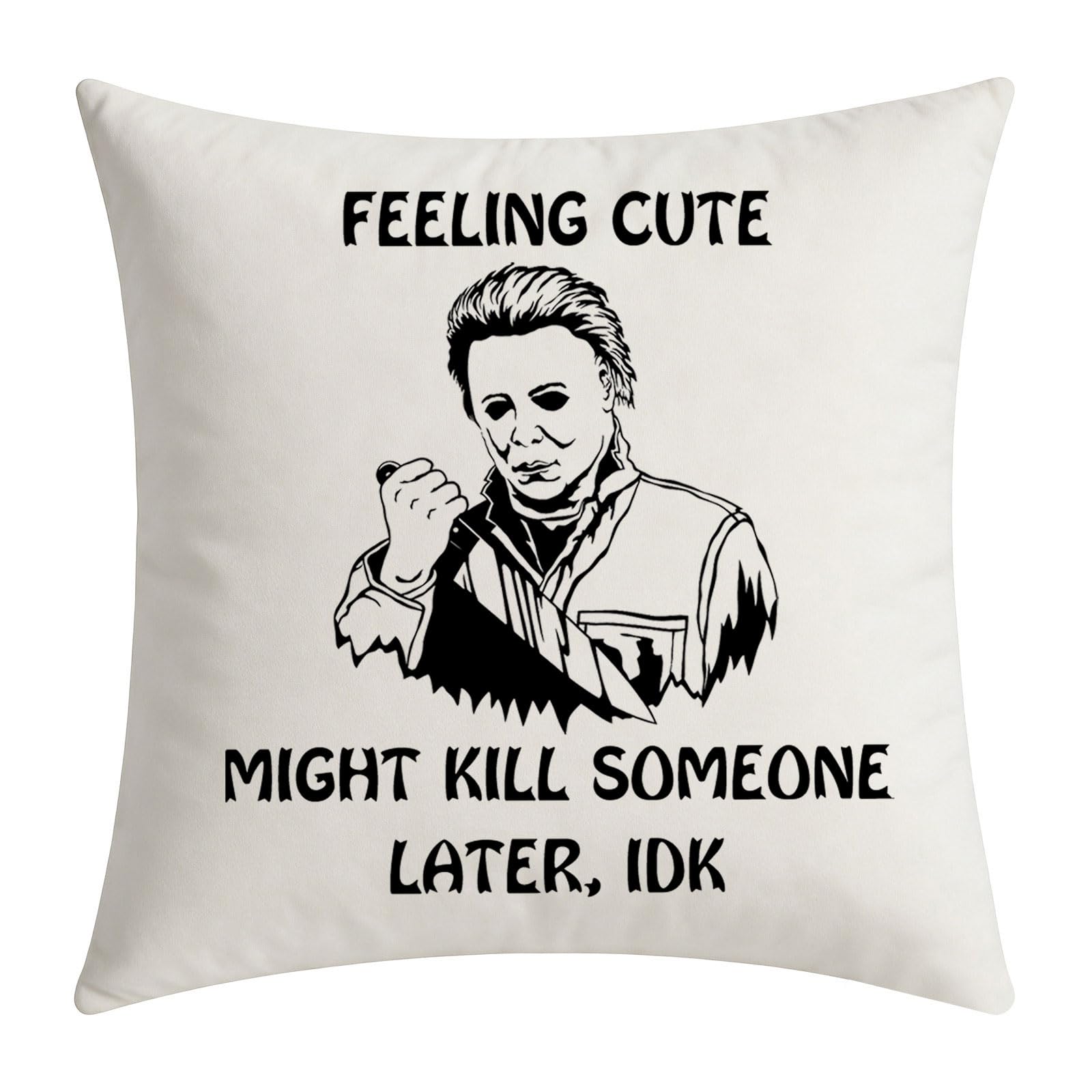 Housse coussin Might Kill PC UK décoration salon chambre ado motif film horreur