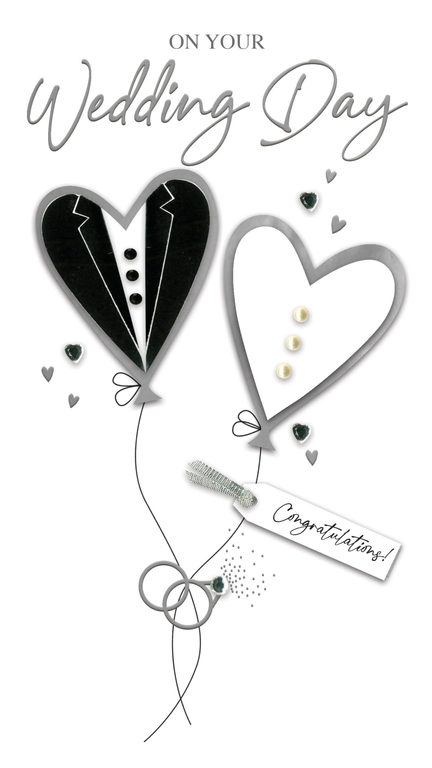 Congratulations On Your Wedding Day Hand-Finished Champagne Wedding Card JGS773